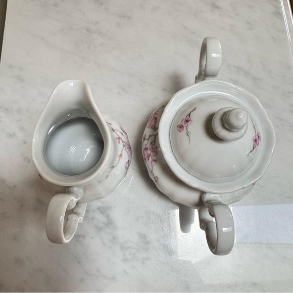 Vintage 1814 Hutschenreuther Germany Sylvia Lidded Sugar Bowl & Creamer Set - Picture 6 of 13